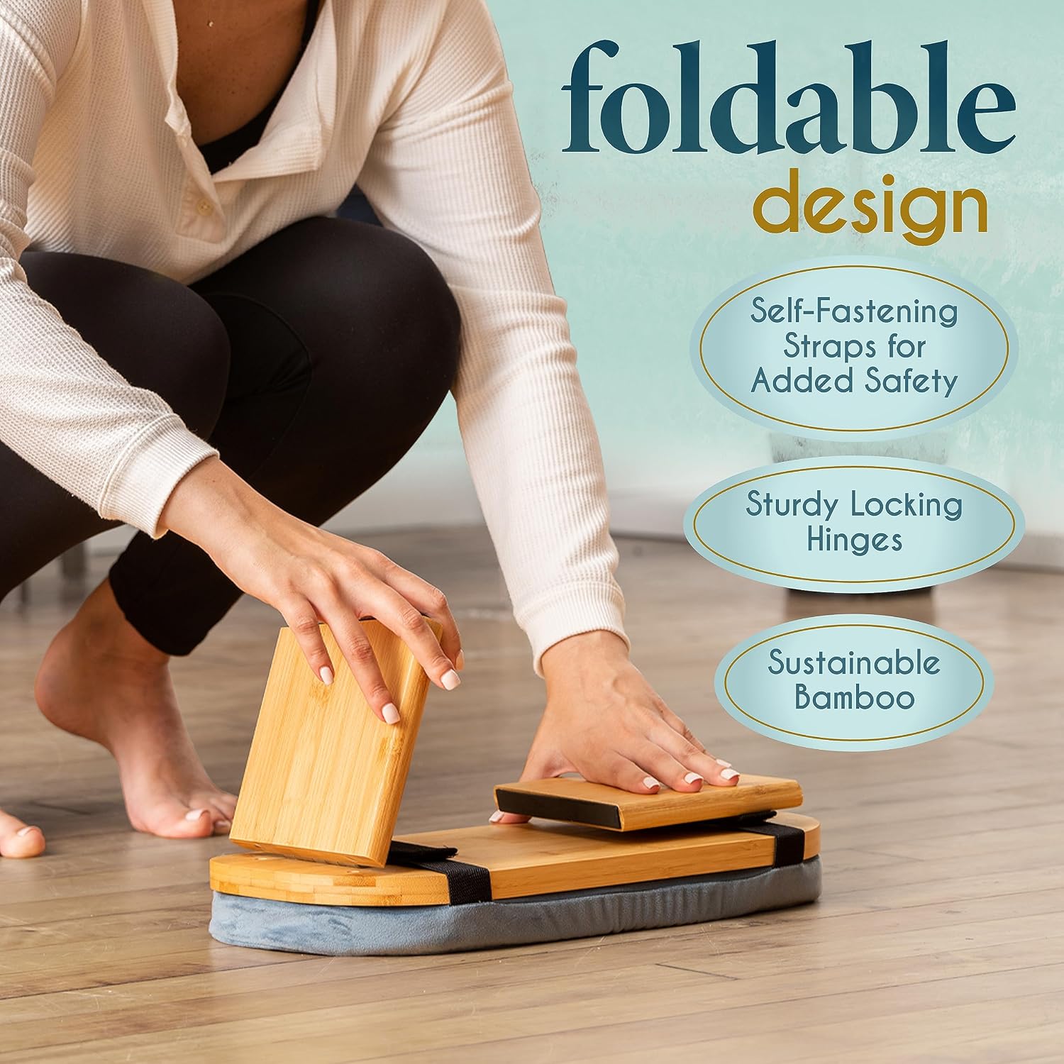Foldable Bamboo Kneeling Meditation Bench