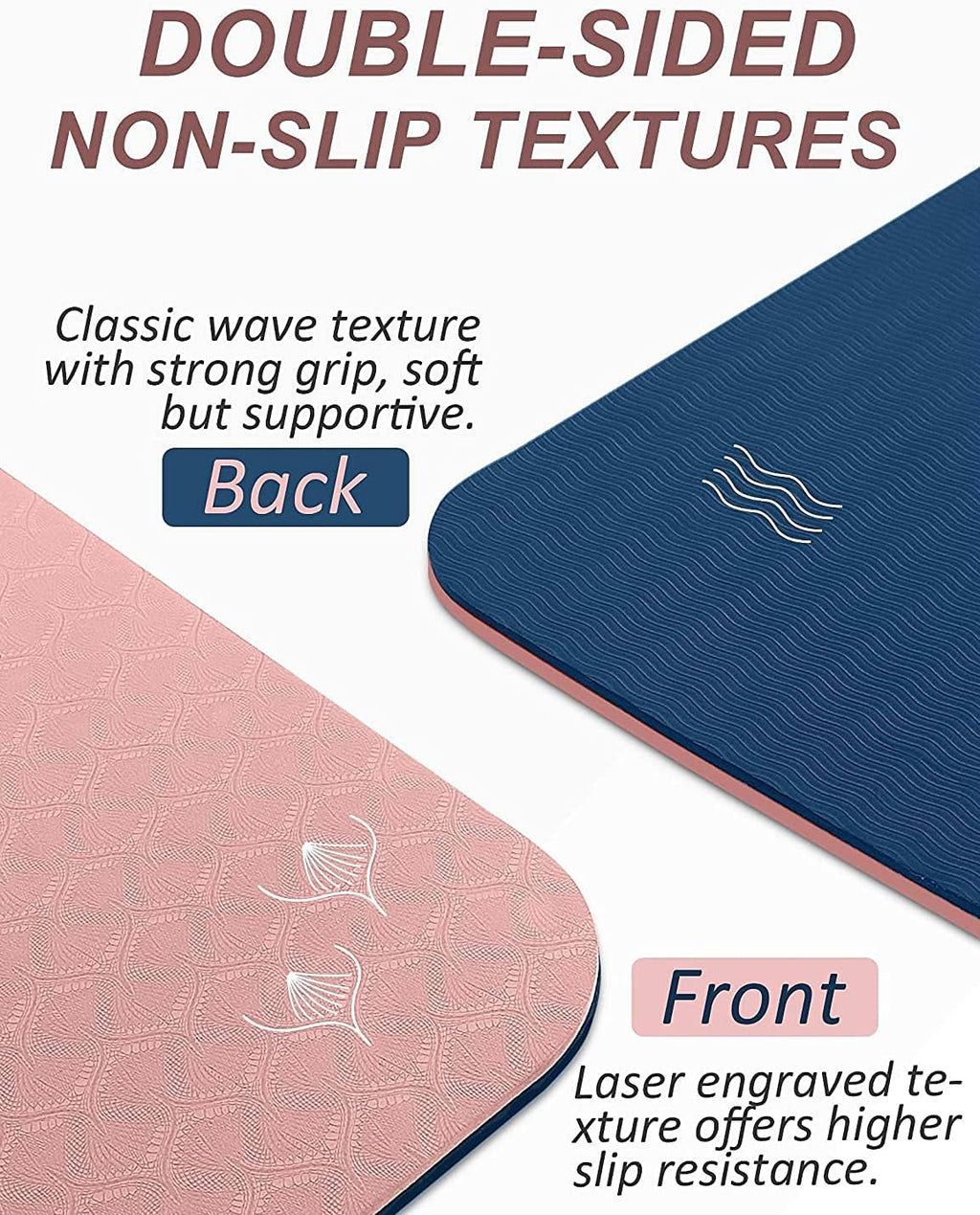 Double-Sided TPE Extra Thick Yoga Mat With Strap