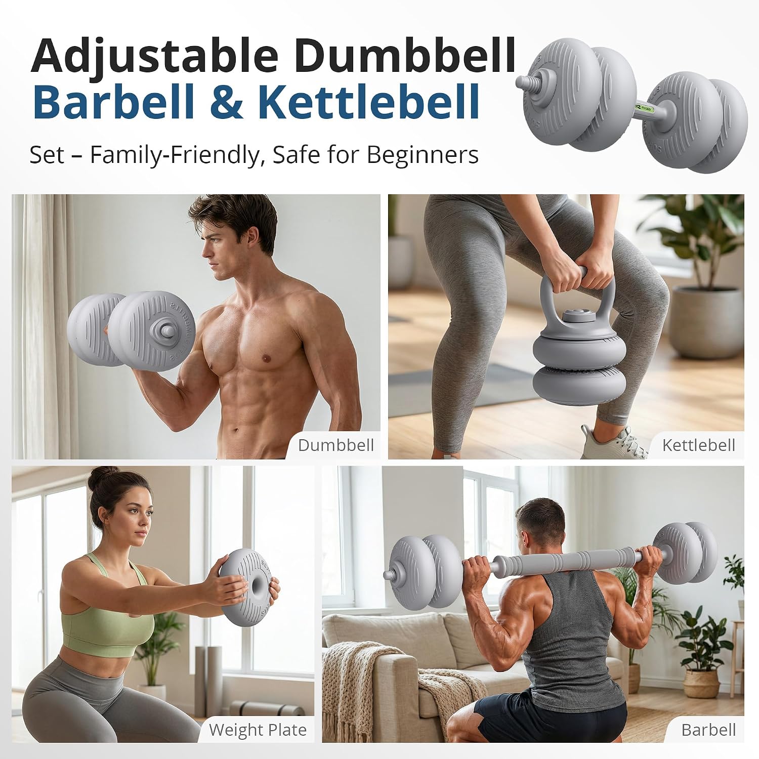 Multi-Function Soft Shell Adjustable Dumbbell Set