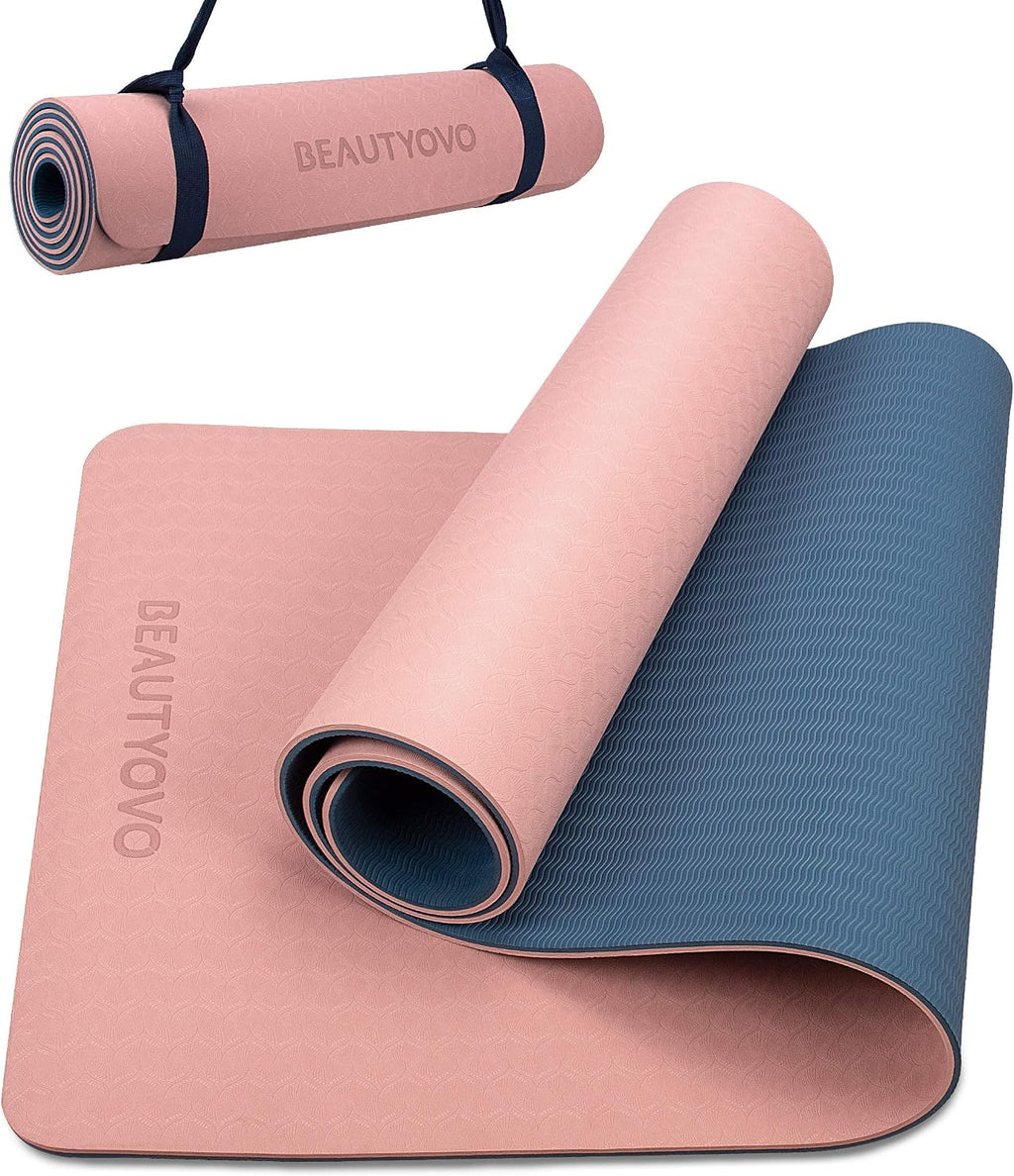 Double-Sided TPE Extra Thick Yoga Mat With Strap
