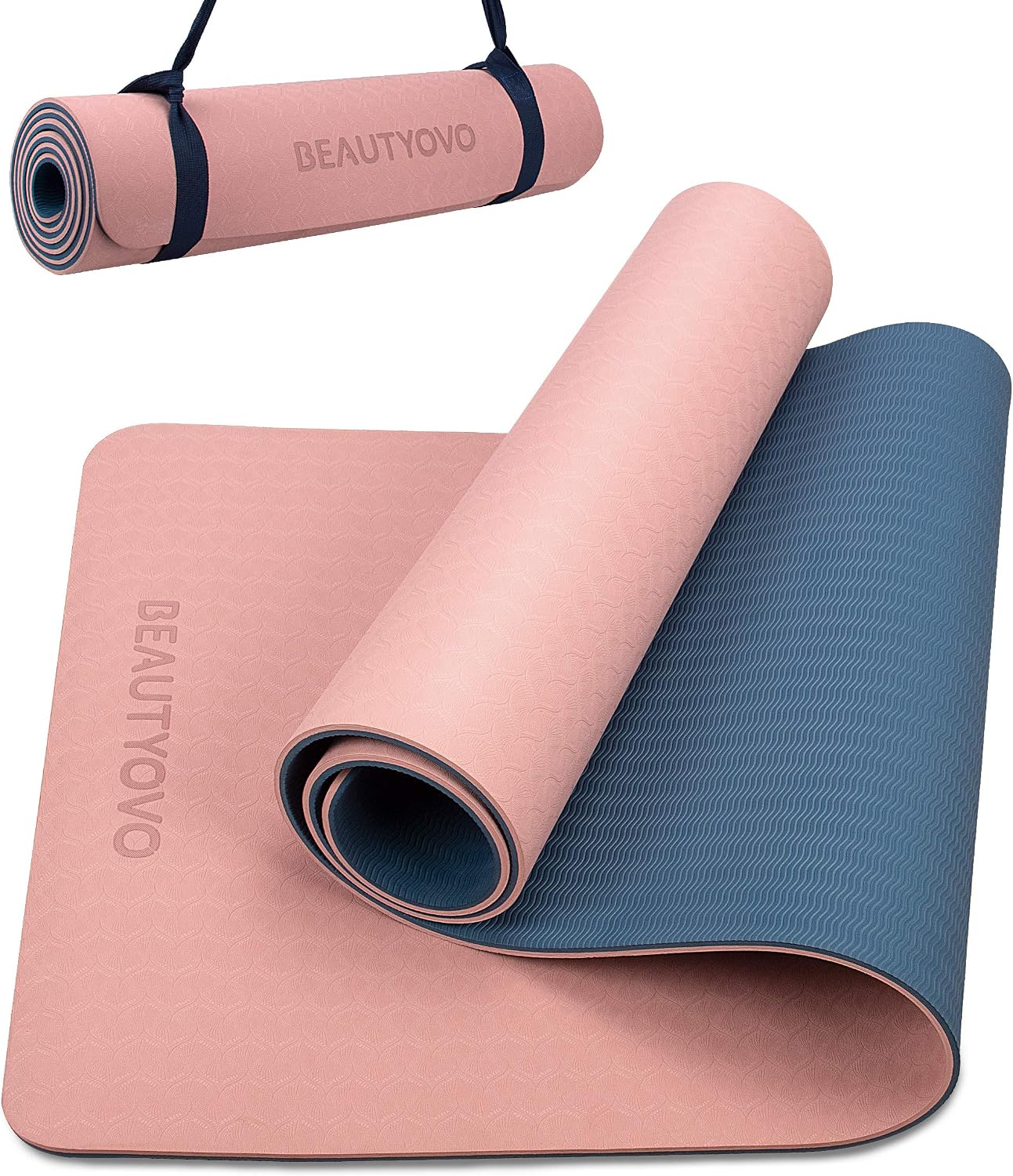 Double-Sided TPE Extra Thick Yoga Mat With Strap