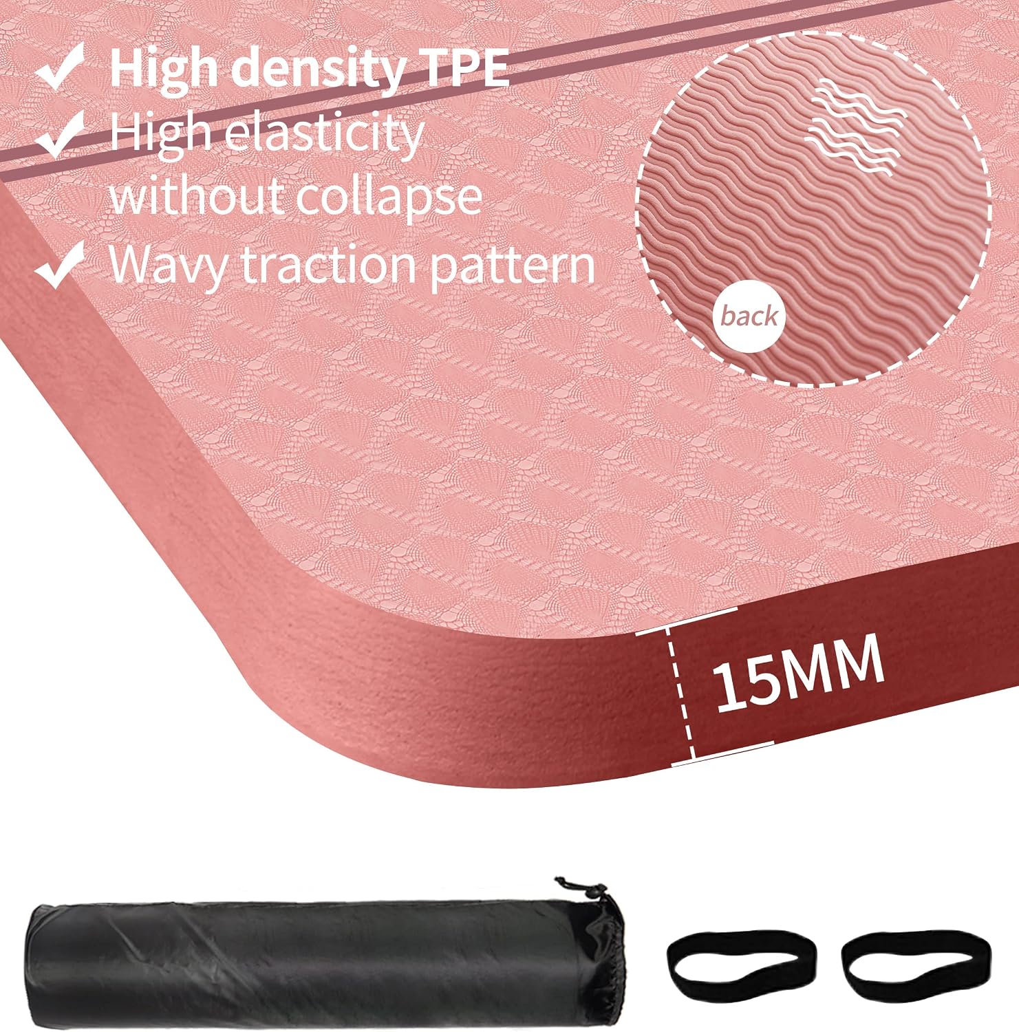 Multi-Thick Large Non Slip Yoga Mat with Carry Bag