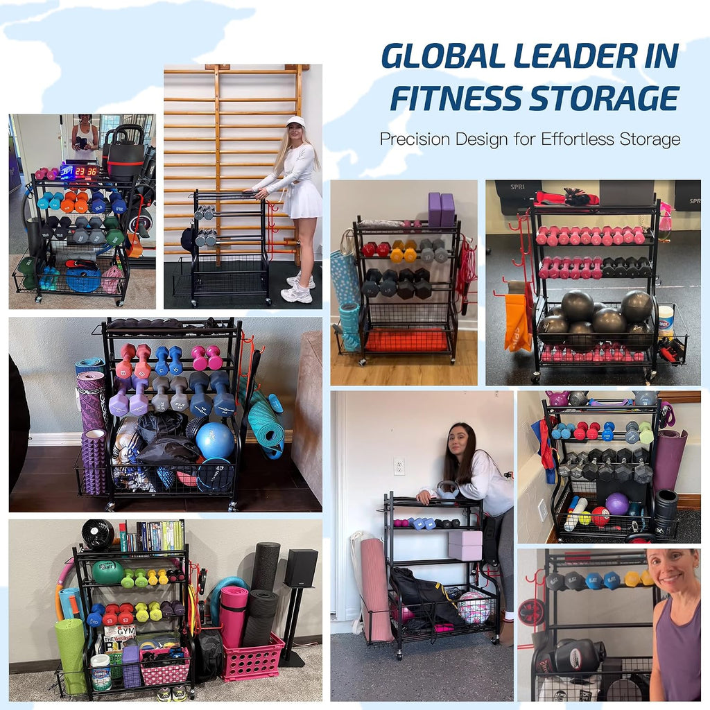 Wheeled All-in-One Gym Weight Rack